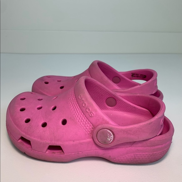 Crocs Youth Bubblegum Pink Original Size 11 - Picture 9 of 9